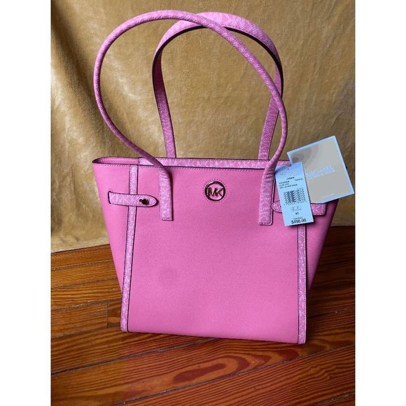 MICHAEL KORS 🐾 NWT CARMEN LARGE NORTH SOUTH SHOULDER TOTE, MSRP $498 - Picture 9 of 11